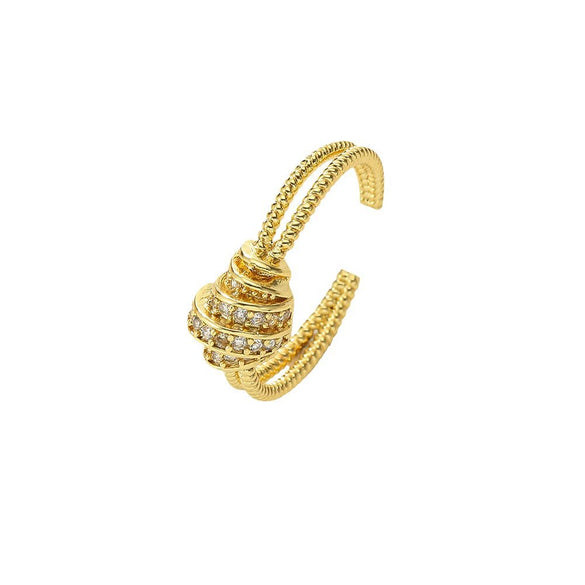 Women's Copper Geometric Diamond Ring Opening Adjustable Fashion Light Luxury Jewelry