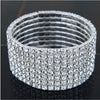 Women's Copper Geometric Diamond Style Elastic Bracelet With Single Double Triple And Four Row Chain Design