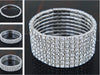 Women's Copper Geometric Diamond Style Elastic Bracelet With Single Double Triple And Four Row Chain Design