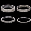 Women's Copper Geometric Diamond Style Elastic Bracelet With Single Double Triple And Four Row Chain Design