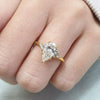 Women's Copper Geometric Drop Shape Zirconia Jewelry Ring