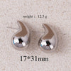 Women's Copper Geometric Drop Shaped Stud Earrings Cold Style Electroplated Retro