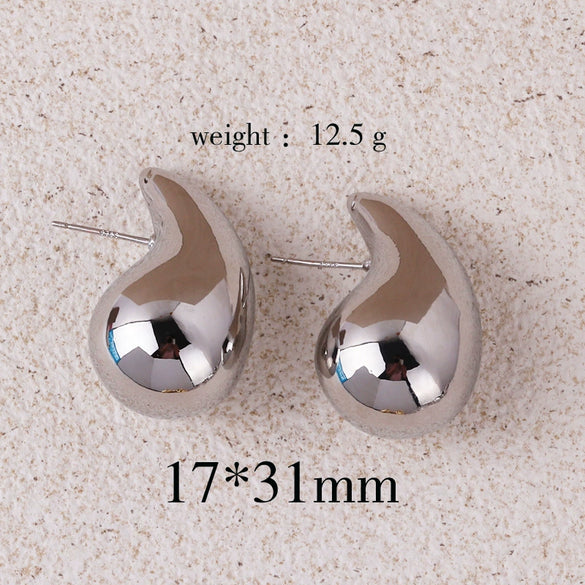 Women's Copper Geometric Drop Shaped Stud Earrings Cold Style Electroplated Retro