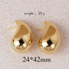 Women's Copper Geometric Drop Shaped Stud Earrings Cold Style Electroplated Retro