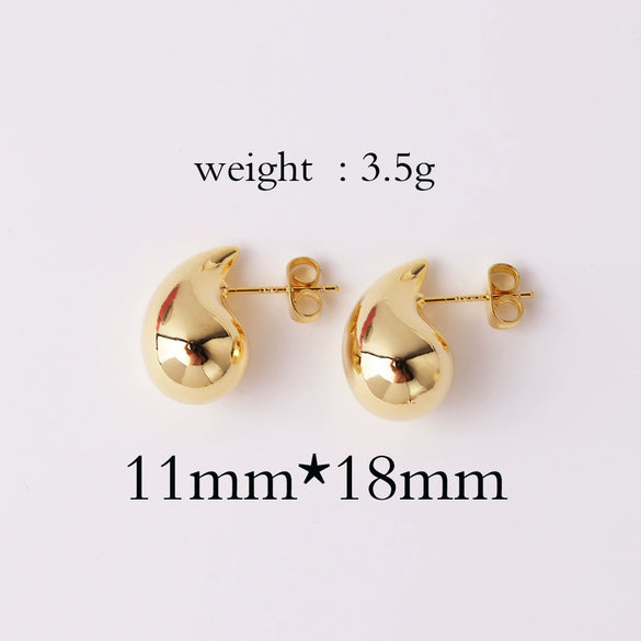 Women's Copper Geometric Drop Shaped Stud Earrings Cold Style Electroplated Retro
