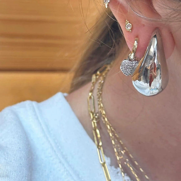 Women's Copper Geometric Drop Shaped Stud Earrings Cold Style Electroplated Retro