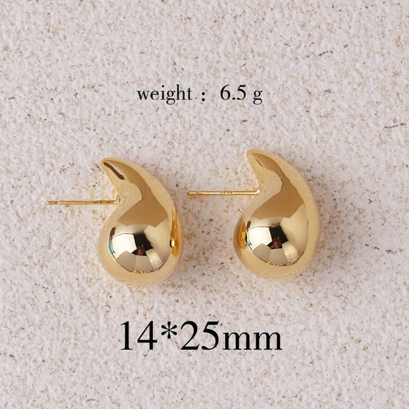 Women's Copper Geometric Drop Shaped Stud Earrings Cold Style Electroplated Retro