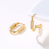 Women's Copper Geometric Ear Buckle Earrings Elegant Simple Electroplated Natural Style Earrings