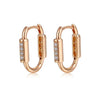 Women's Copper Geometric Ear Buckle Earrings Elegant Simple Electroplated Natural Style Earrings