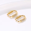 Women's Copper Geometric Ear Buckle Earrings Elegant Simple Electroplated Natural Style Earrings
