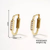 Women's Copper Geometric Ear Buckle Earrings Elegant Simple Electroplated Natural Style Earrings