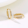 Women's Copper Geometric Ear Buckle Earrings Elegant Simple Electroplated Natural Style Earrings