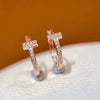 Women's Copper Geometric Earrings Set With Zirconia Elegant Jewelry