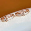 Women's Copper Geometric Earrings Set With Zirconia Elegant Jewelry