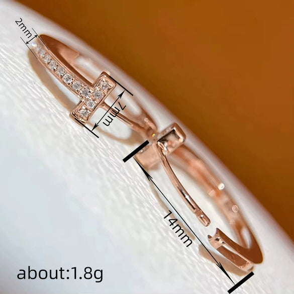 Women's Copper Geometric Earrings Set With Zirconia Elegant Jewelry