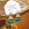 Women's Copper Geometric Electroplated Ocean Blue Gradual Handmade Earrings