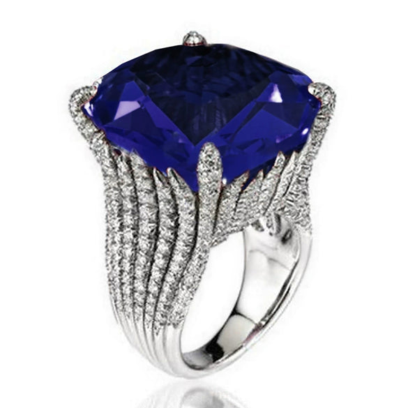 Women's Copper Geometric Exaggeration Ring With Zircon Luxury Jewelry