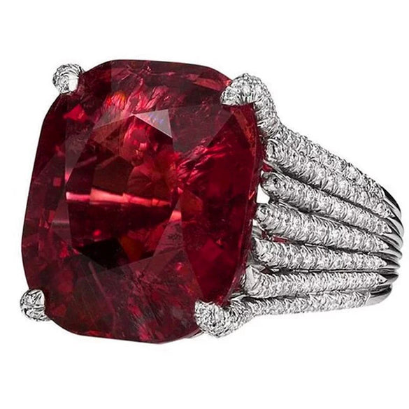 Women's Copper Geometric Exaggeration Ring With Zircon Luxury Jewelry