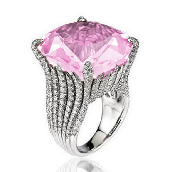 Women's Copper Geometric Exaggeration Ring With Zircon Luxury Jewelry