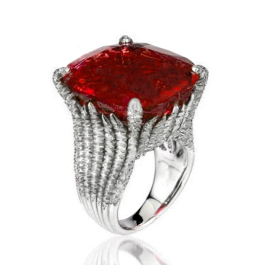 Women's Copper Geometric Exaggeration Ring With Zircon Luxury Jewelry