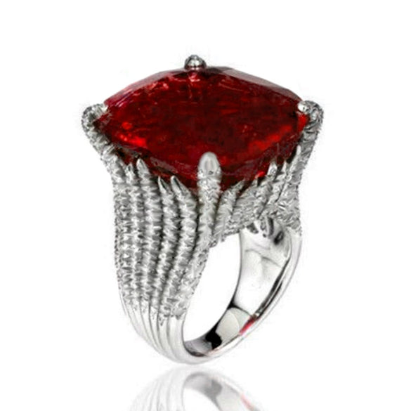 Women's Copper Geometric Exaggeration Ring With Zircon Luxury Jewelry