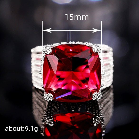 Women's Copper Geometric Exaggeration Ring With Zircon Luxury Jewelry
