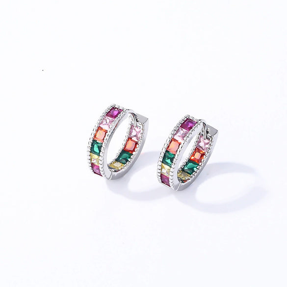 Women's Copper Geometric Fashion Ol Zirconia Earrings