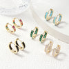 Women's Copper Geometric Fashion Ol Zirconia Earrings