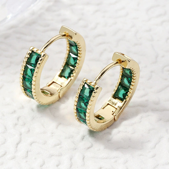 Women's Copper Geometric Fashion Ol Zirconia Earrings