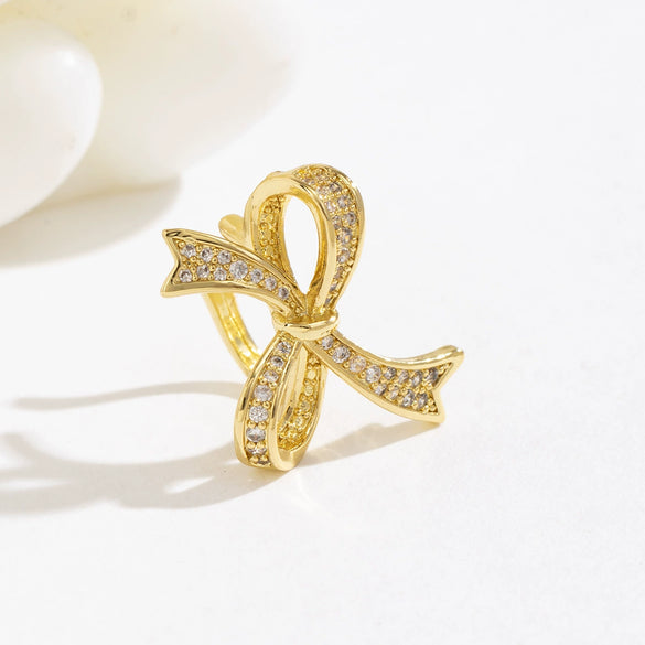 Women's Copper Geometric Fivepointed Star Micropaved Zircon Ear Bone Clip