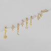 Women's Copper Geometric Fivepointed Star Moon Micropaved Zircon Earrings Set