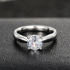 Women's Copper Geometric Fourclaw Ring With Zircon Treatment Light Luxury Style