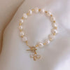 Women's Copper Geometric Freshwater Pearl Bracelet