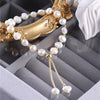 Women's Copper Geometric Freshwater Pearl Bracelet