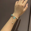 Women's Copper Geometric Freshwater Pearl Bracelet