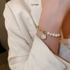 Women's Copper Geometric Freshwater Pearl Bracelet
