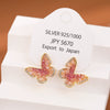 Women's Copper Geometric Gradient Butterfly Fashionable Electroplated Earrings