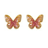 Women's Copper Geometric Gradient Butterfly Fashionable Electroplated Earrings