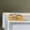 Women's Copper Geometric Handmade Brushed Sapphire Ring With Electroplating And Ice Flower Cut