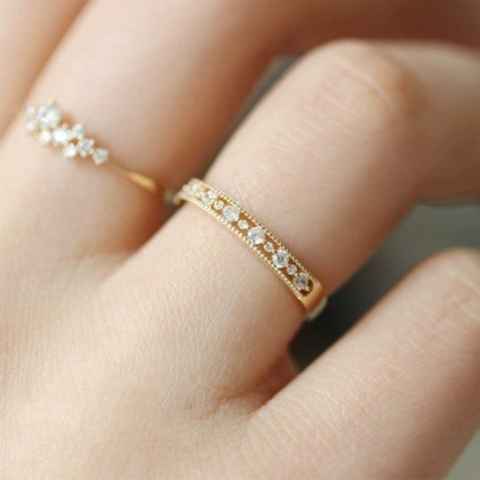 Women's Copper Geometric Hollow Carved Lace Style Ring Bracelet