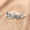 Women's Copper Geometric Hollow Flower Ring With Electroplating