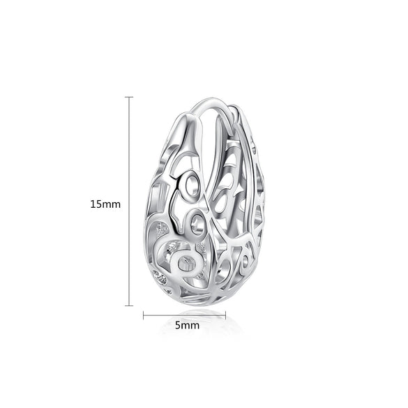 Women's Copper Geometric Hollow Mesh Earrings With Electroplated Finish And Simple Fashion Design