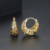 Women's Copper Geometric Hollow Mesh Earrings With Electroplated Finish And Simple Fashion Design