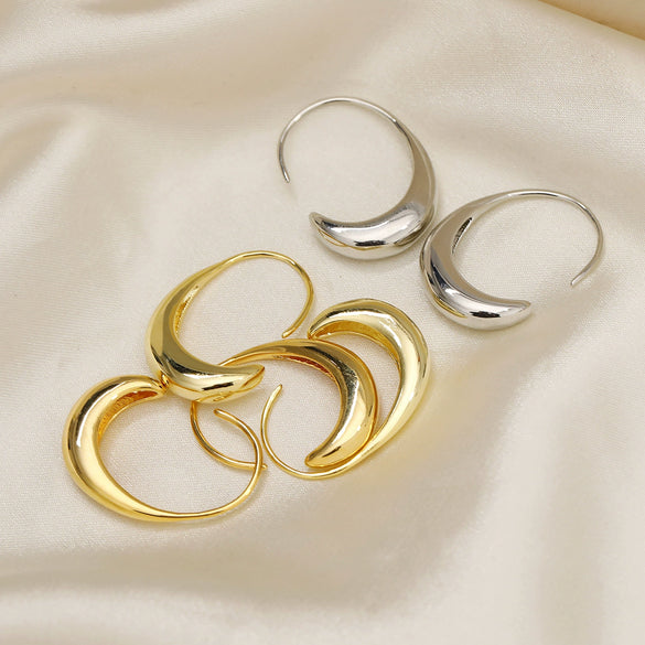 Women's Copper Geometric Hook Shape Simple Style Gold Plated Metal Earrings