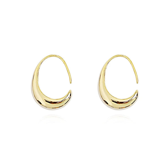 Women's Copper Geometric Hook Shape Simple Style Gold Plated Metal Earrings
