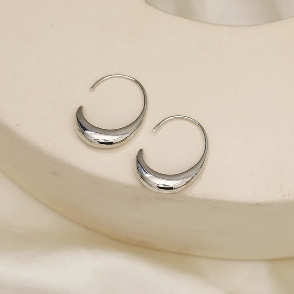 Women's Copper Geometric Hook Shape Simple Style Gold Plated Metal Earrings