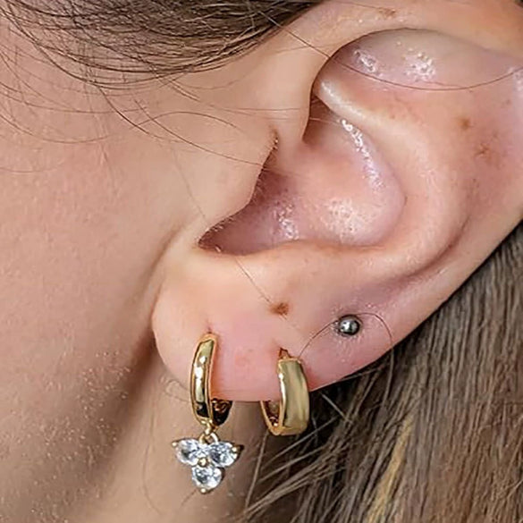 Women's Copper Geometric Hoop Earrings With Electroplated Gold Finish High End Fashion Jewelry