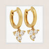 Women's Copper Geometric Hoop Earrings With Electroplated Gold Finish High End Fashion Jewelry