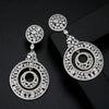 Women's Copper Geometric Hoop Earrings With Transparent Zircon Electroplated Fashion Bridal Wedding Jewelry