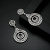 Women's Copper Geometric Hoop Earrings With Transparent Zircon Electroplated Fashion Bridal Wedding Jewelry